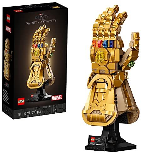 Gant de l'infini de Thanos en Lego avec pierres colorées