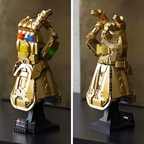 Gant de l'infini de Thanos en Lego avec pierres colorées