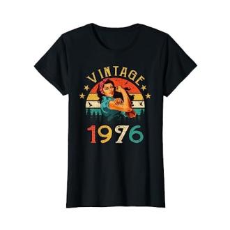 Tee shirt vintage femme 1976 avec inscription Original Parts, coupe féminine en coton
