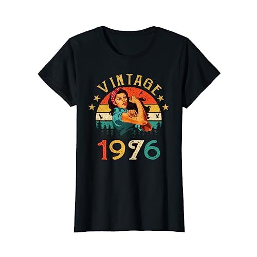 Tee shirt vintage femme 1976 avec inscription Original Parts, coupe féminine en coton