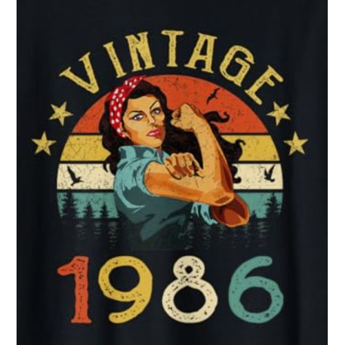 T-shirt vintage femme 1986 montrant force et indépendance