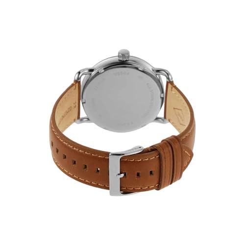 Montre Fossil élégante avec bracelet en cuir et cadran épuré, idéale pour cadeaux, alliant style et fonctionnalité, parfait pour toutes occasions.