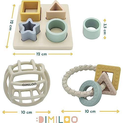 Coffret Montessori Dimiloo avec hochet, balle sensorielle et puzzle pour l'éveil de bébé