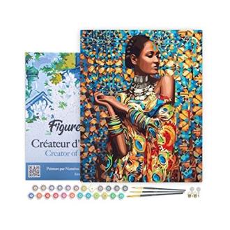 Kit de peinture numérotée portrait de femme pour relaxation créative