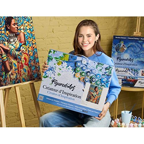 Kit de peinture numérotée portrait de femme pour relaxation créative