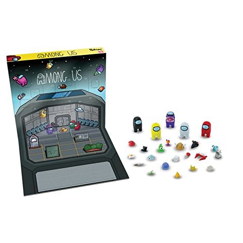 Coffret surprise Among Us YuMe Toys avec 24 figurines et accessoires, parfait pour fans et collectionneurs, cadeau idéal pour anniversaires et fêtes.