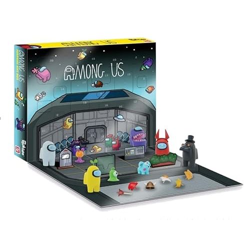 Coffret surprise Among Us YuMe Toys avec 24 figurines et accessoires, parfait pour fans et collectionneurs, cadeau idéal pour anniversaires et fêtes.