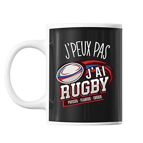 Mug en céramique 'Je peux pas, j'ai Rugby' pour fans