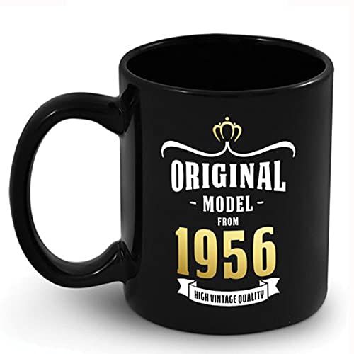 Mug vintage 1956 avec inscriptions dorées sur fond élégant