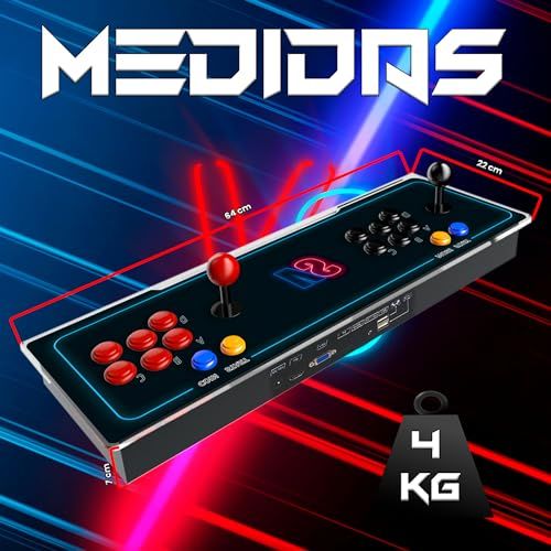 Pad d'arcade Unicview avec 6200 jeux rétro, joystick Sanwa, nostalgie années 90, cadeau idéal pour amateurs de jeux vidéo et moments intergénérationnels.