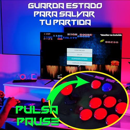 Pad d'arcade Unicview avec 6200 jeux rétro, joystick Sanwa, nostalgie années 90, cadeau idéal pour amateurs de jeux vidéo et moments intergénérationnels.