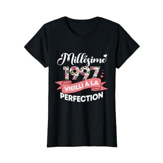 T-shirt Femme 1997 design Millésime, idéal cadeau anniversaire.