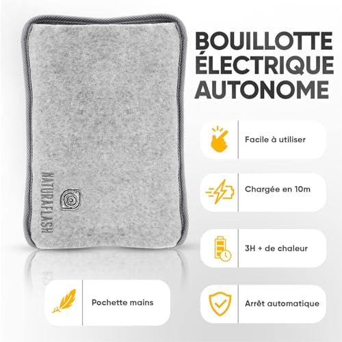 Bouillotte électrique douce en coton et microfibre, idéale pour réconfort hivernal et soulagement des douleurs.