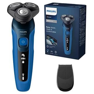 Rasoir électrique Philips étanche avec lames auto-affûtées, tête flexible 360°, idéal pour rasage sous la douche ou à sec, cadeau parfait hommes.