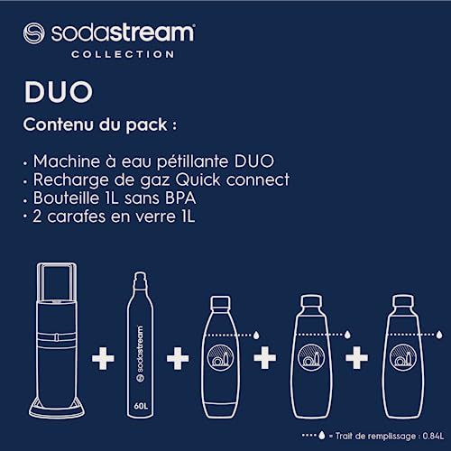 Sodastream machine à gazéifier l'eau, cadeau écologique et pratique pour boissons personnalisées.