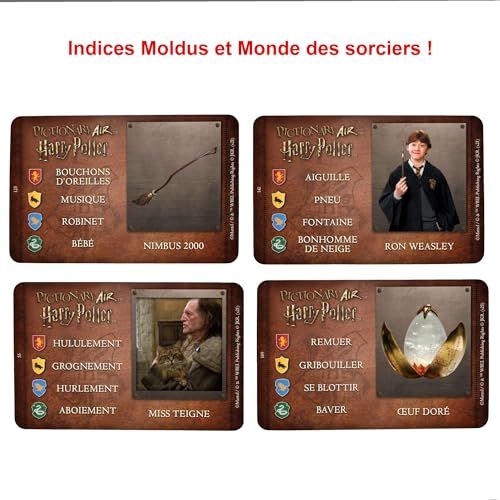 Jeu Pictionary Air Harry Potter, dessinez avec baguette magique, cadeau pour fans, parties interactives, dès 8 ans, expérience magique et amusante.