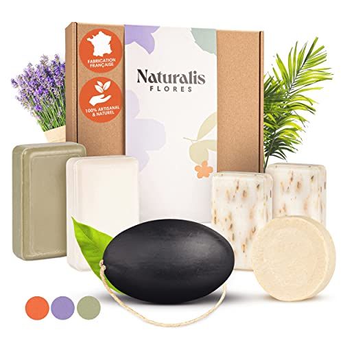 Coffret de savons bio Naturalis Flores avec emballage écoresponsable et ingrédients naturels provençaux.