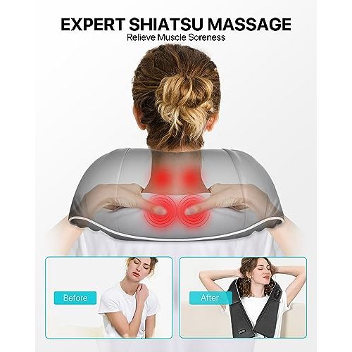 Masseur pour cou et épaules avec pétrissage 3D et fonction chauffante