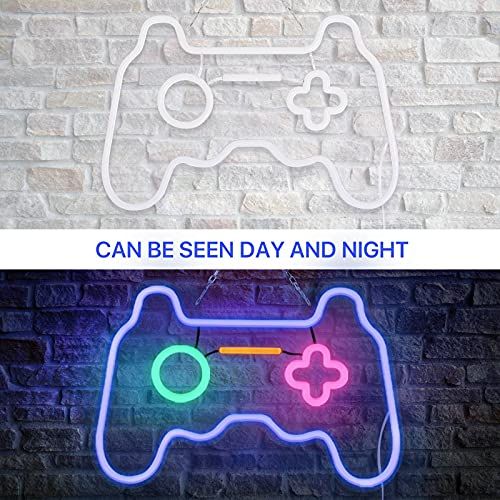 décoration néon LED forme manette de jeux pour gamers ambiance lumineuse