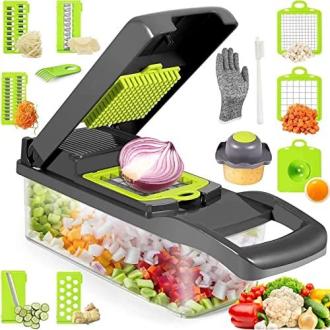 Mandoline de cuisine multifonction avec lames interchangeables pour découper légumes, cadeau idéal pour passionnés de gastronomie.