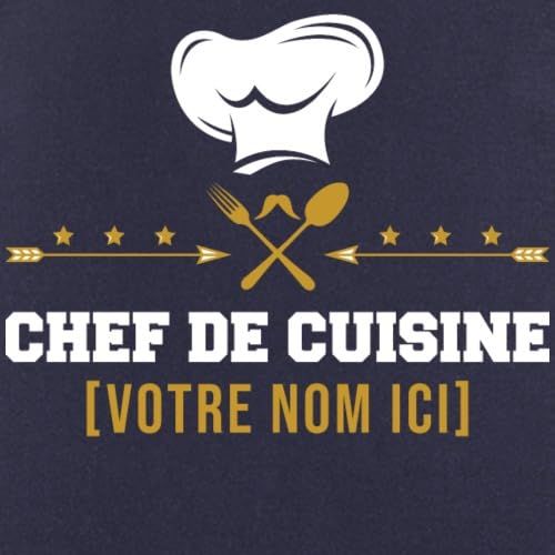 Tablier de cuisine personnalisé avec prénom ajustable pour tous genres, idéal pour cadeau.