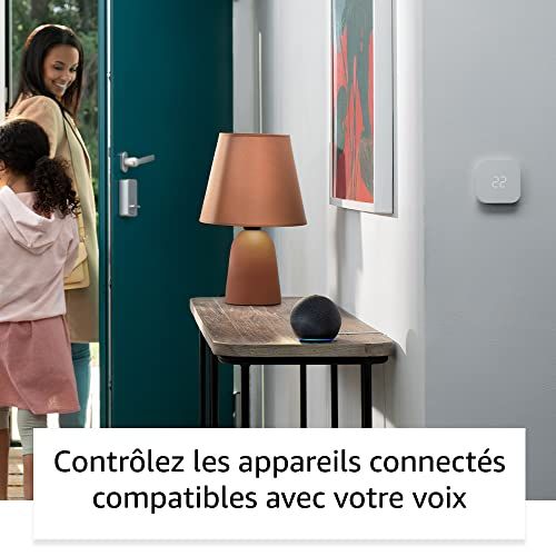 Enceinte connectée Amazon Echo avec contrôle vocal Alexa, design élégant