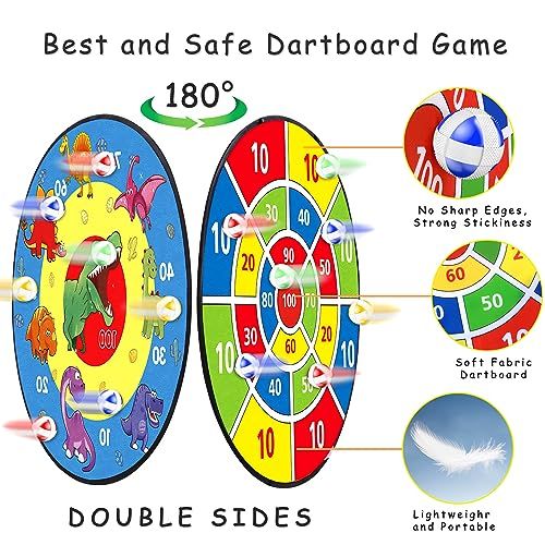 Jeu de fléchettes double face sécurisé pour enfants, favorise concentration, motricité, jeu en famille avec balles Velcro, installation facile. Cadeau éducatif amusant.
