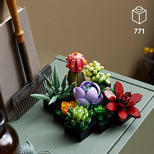 Lego Plantes Succulentes, décoration intérieure créative, set de construction 9 plantes en briques, cadeau original pour amateurs de Lego et design