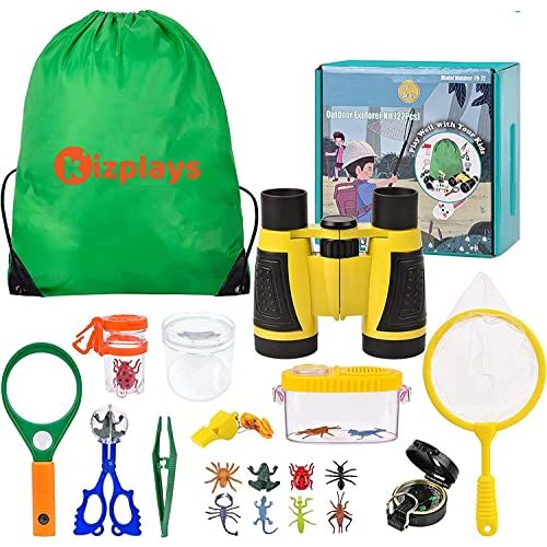 Kit exploration aventure enfant Noël, Science, géographie, jumelles, boussole, sac léger, sorties plein air, cadeaux mémorables