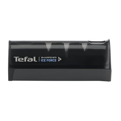 Aiguiseur de couteaux Tefal, pratique et compact, idéal pour les passionnés de cuisine souhaitant des lames toujours affûtées.