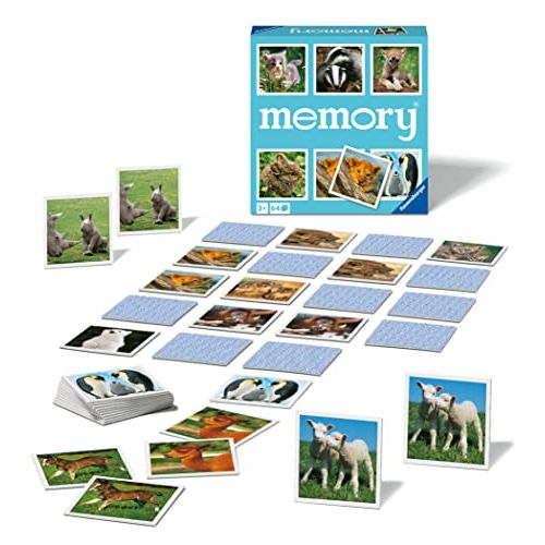 Jeu de memory éducatif Ravensburger avec animaux du monde pour enfants dès 3 ans