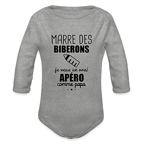 Body bébé bio avec message humoristique Marre des biberons, apéro comme papa.