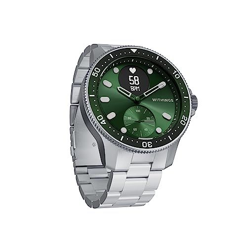 Montre intelligente Withings haut de gamme, élégante, surveille la santé cardiaque, résistante à l'eau, design inoxydable, cadeau idéal pour mode et bien-être.