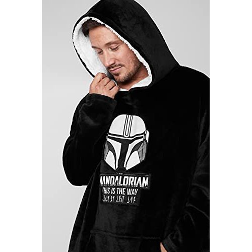 Sweat à capuche polaire The Mandalorian homme, qualité premium, style geek Star Wars.