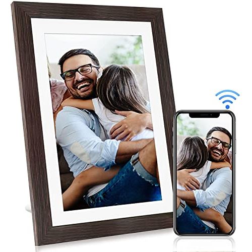 Cadre photo numérique Wifi Hmtech 26cm écran tactile IPS haute définition pour partage instantané de souvenirs.