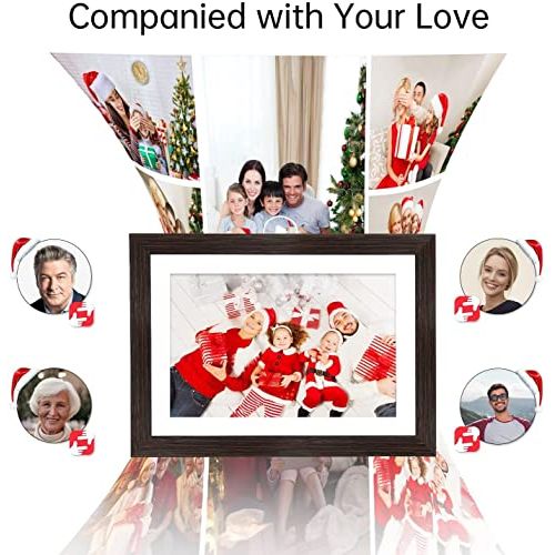 Cadre photo numérique Wifi Hmtech 26cm écran tactile IPS haute définition pour partage instantané de souvenirs.