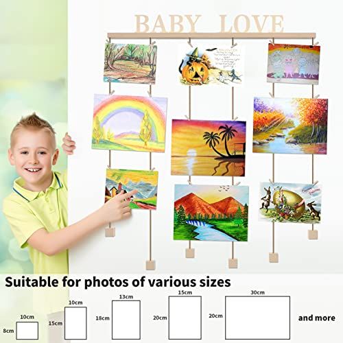 cadre photo pêle-mêle personnalisable avec mots LOVE FAMILY décoratif et facile à installer