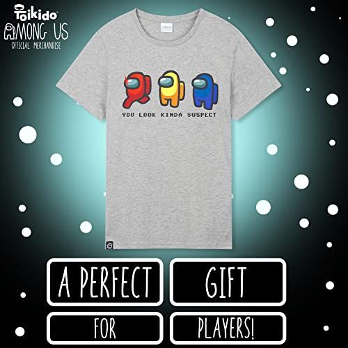 Tee-shirt enfant Among Us officiel, design jeu vidéo, parfait cadeau pour jeunes gamers, coton doux, confort et style pour 11-12 ans.