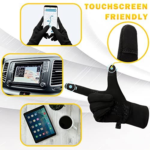 Gants écrans tactiles : compatibles avec tous les écrans, fonction antidérapante et doublure intérieure pour garder les mains au chaud.