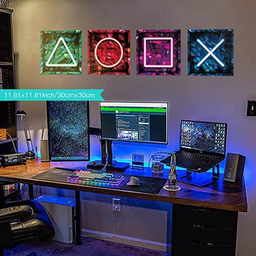 Gamer Room Decor Gaming Stickers Muraux Autocollant Gamer Stickers Garçons  pour Gamer Chambre Salle De Jeux Décorations (Style Classique)