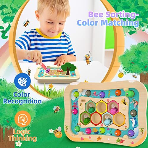 Jeu de pêche magnétique en bois éducatif pour enfants
