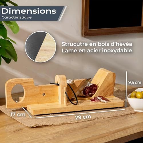 Guillotine à saucisson personnalisée, cadeau original pour apéro, lame en inox, poignée ergonomique, trancheuse conviviale et unique, idéale pour anniversaires et fêtes.