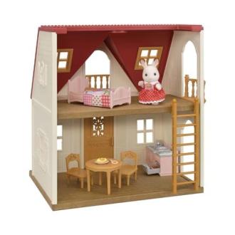 Maison Cottage Sylvanian avec mobilier et lapin chocolat pour jeu créatif enfant