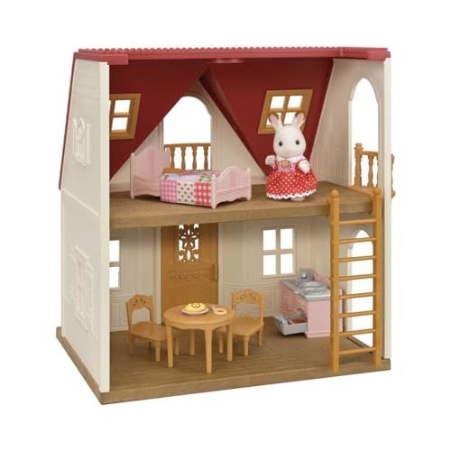 Maison Cottage Sylvanian avec mobilier et lapin chocolat pour jeu créatif enfant