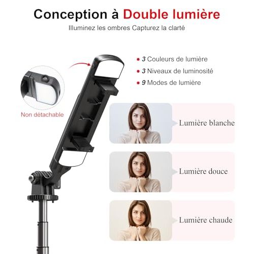 Trépied polyvalent pour Smartphone avec éclairage LED et télécommande