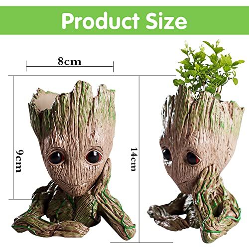 Pot de fleurs Bébé Groot multifonctionnel, design Marvel, en PVC.
