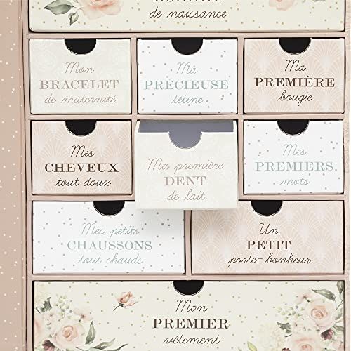 Coffret de naissance élégant pour garder souvenirs de bébé, design livre, boîte personnalisable.