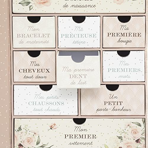 Coffret de naissance élégant pour garder souvenirs de bébé, design livre, boîte personnalisable.