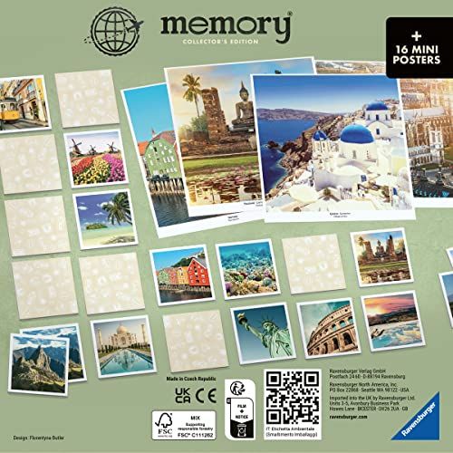 Jeu de memory éducatif sur les voyages mondial pour enfants