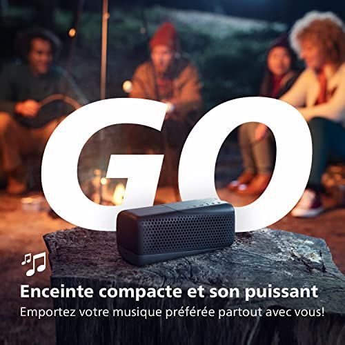 Enceinte Philips Audio sans fil compacte avec basses puissantes, étanche et autonome pour musique nomade